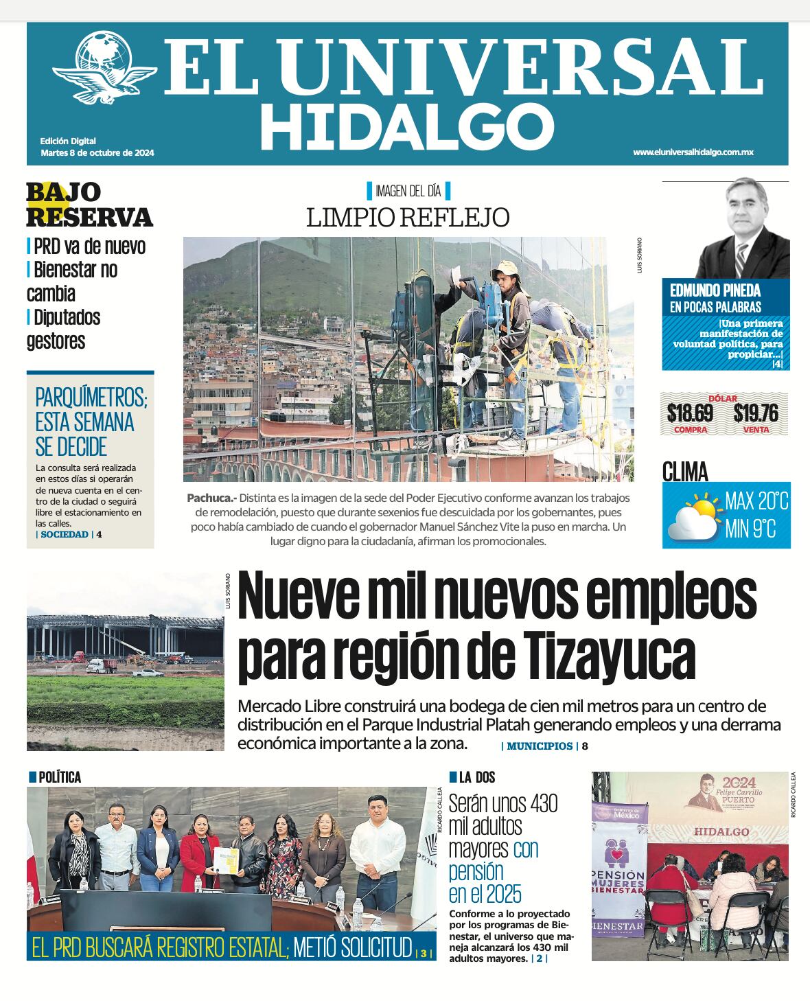 Portada El Universal Hidalgo 081024