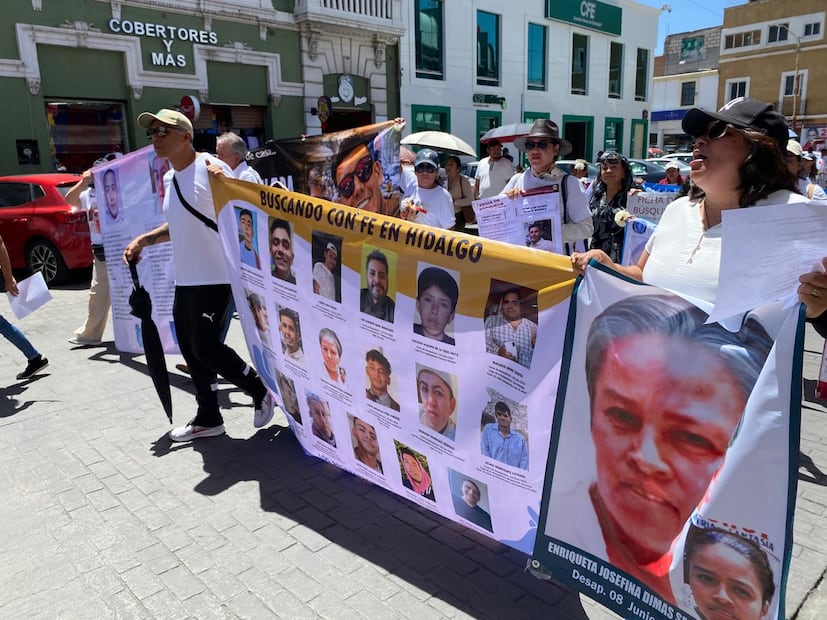 Día Internacional de Personas Víctimas de Desaparición Forzada, madres buscadoras marcharon por las calles de Pachuca I Foto: Luis Soriano