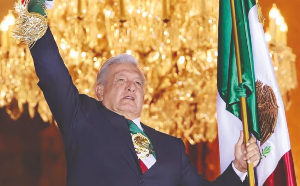 Actual presidente de México en el Grito de Independencia del 2022. Foto: Berenice Fregoso