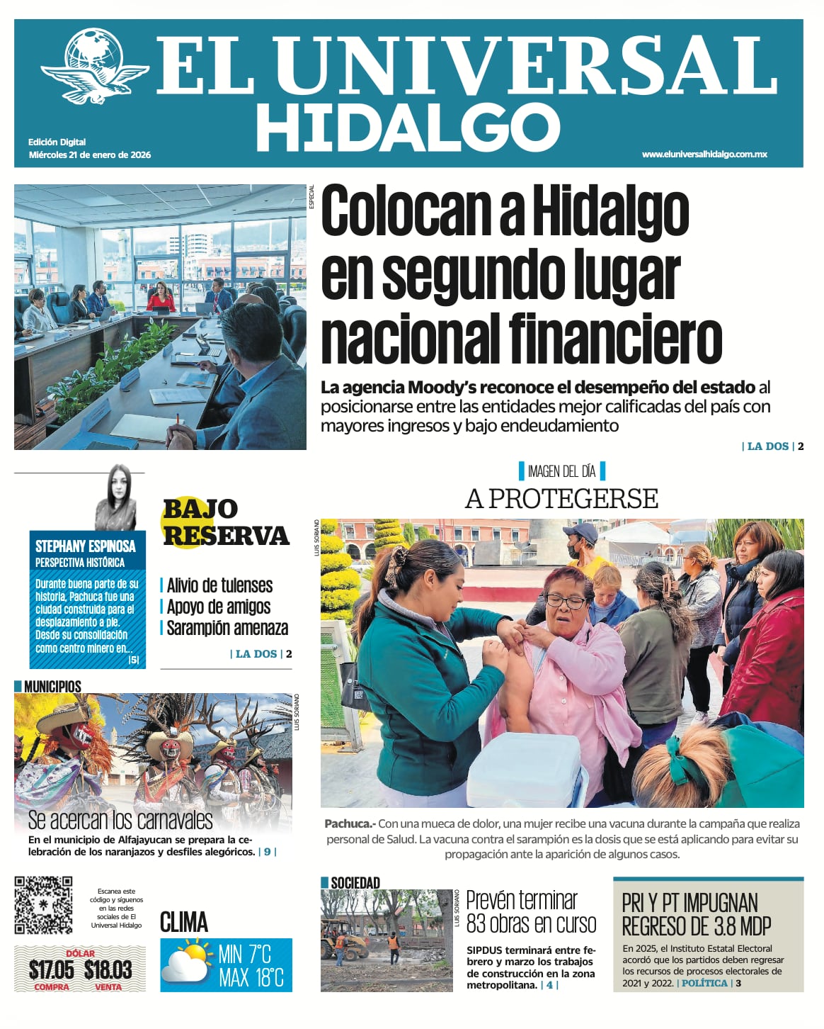 El Universal Hidalgo 21/1/26