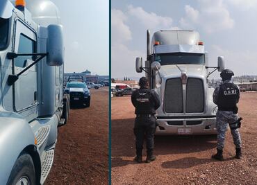 Recuperan en Tulancingo tractocamión robado en Veracruz