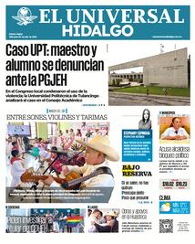 Portada El Universal Hidalgo 30/07/25