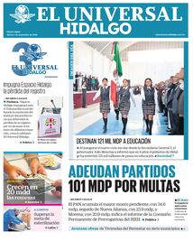 Portada El Universal Hidalgo 1/9/26