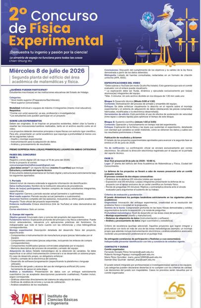 UAEH extiende registro para concurso de Física Experimental; convocatoria concluye el 27 de junio | Cortesía: UAEH