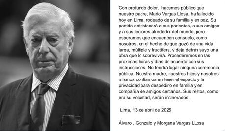 Fallece Mario Vargas Llosa