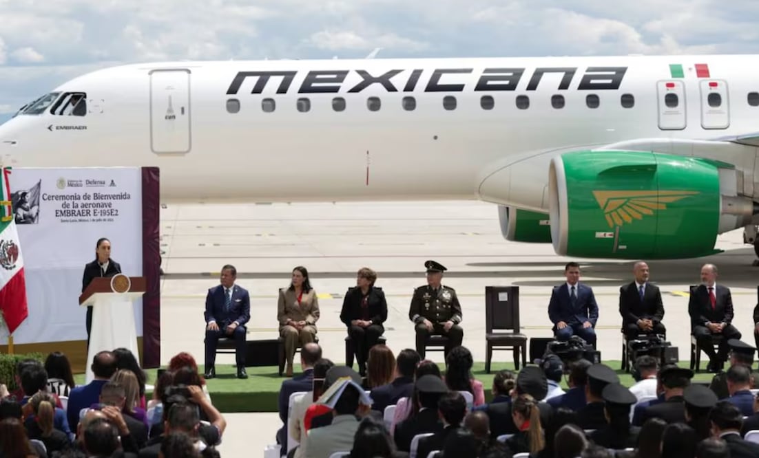 Arribo del primer avión Embraer E195-E2 de Mexicana en Santa Lucía, Estado de México. Foto: Carlos Mejía/ EL UNIVERSAL