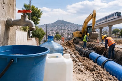 Trabajos del tren AIFA-Pachuca afectarán suministro de agua en zona metropolitana