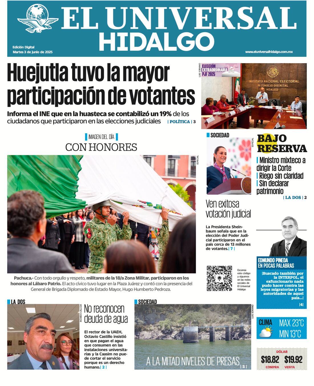 Portada El Universal Hidalgo 030625