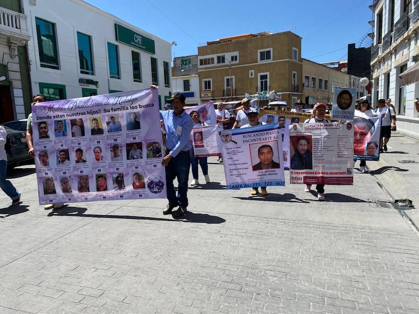Día Internacional de Personas Víctimas de Desaparición Forzada, madres buscadoras marcharon por las calles de Pachuca I Foto: Luis Soriano