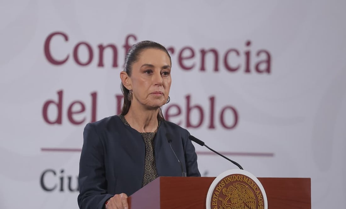 La presidenta Claudia Sheinbaum durante su conferencia matutina desde Palacio Nacional. Foto: Agencia EL UNIVERSAL/Gabriel Pano/RDB.