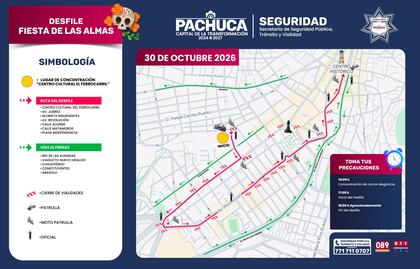 Anuncian cierres viales en Pachuca por desfile de Día de Muertos; conoce las rutas alternas