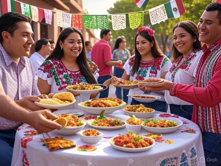 Diferentes platillos se preparan en las fiestas patrias en Hidalgo I Foto: Grok IA