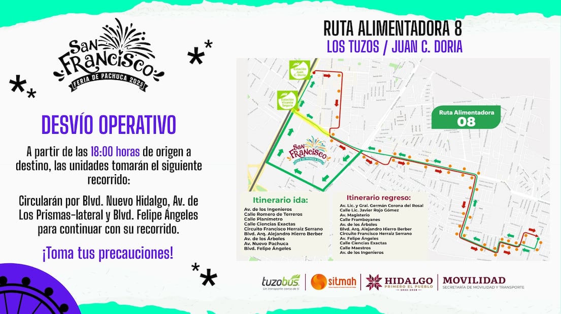 Tuzobús con horario extendido | Cortesía: Movilidad Hidalgo