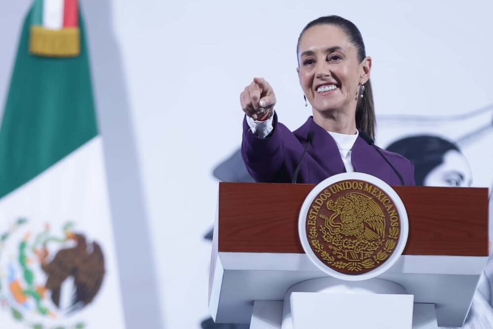 La presidenta Claudia Sheinbaum durante la conferencia matutina desde Palacio Nacional. Foto: Agencia EL UNIVERSAL/Fernanda Rojas/RDB.