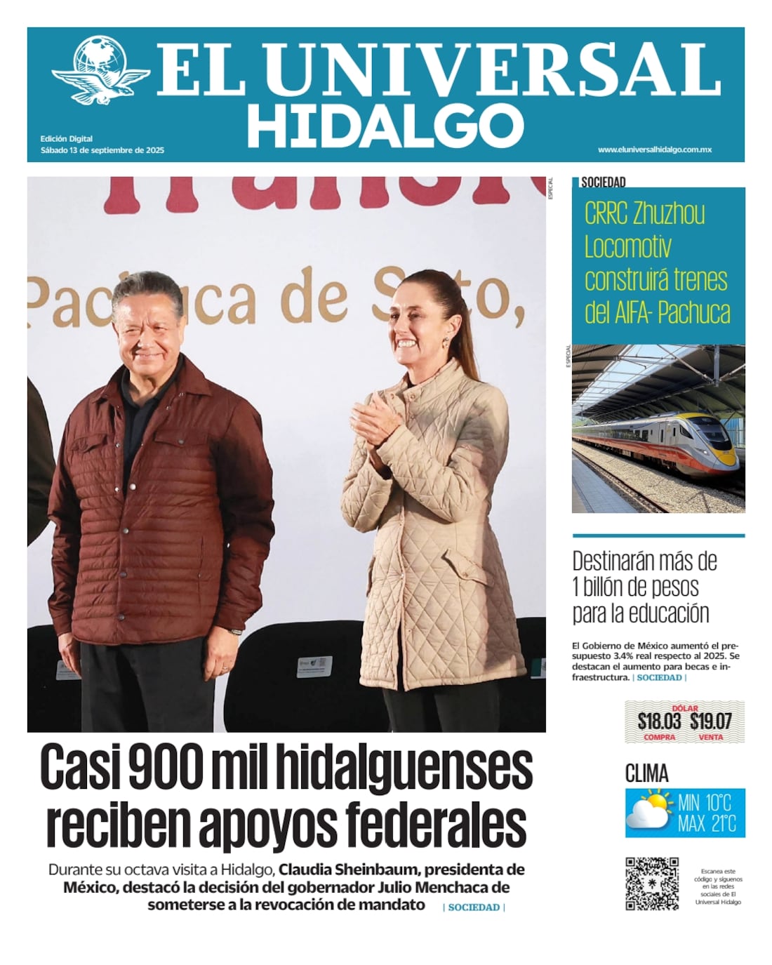 El Universal Hidalgo 13/09/25