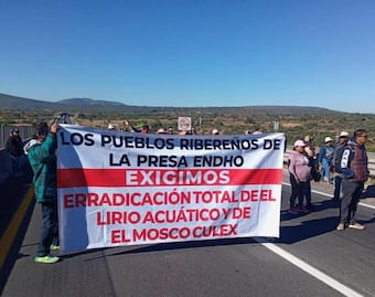 Bloquean el Arco Norte, exigen la erradicación del lirio acuático y mosco culex 