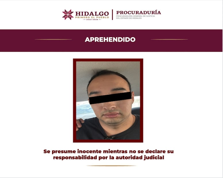 Detienen a hombre por agresión a menor en Pachuca; ya fue vinculado a proceso | Twitter: Procuraduría General de Justicia de Hidalgo
