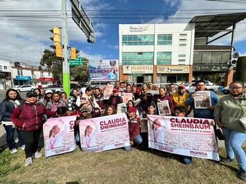 En días de asueto salen a promocionar a Claudia Sheinbaum