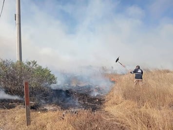 Incendio en pastizales sobre bulevar Las Torres causa cierre vial en Mineral de la Reforma