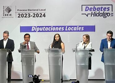 Entre porras y batucadas inician debates de candidatos a diputado locales en Hidalgo