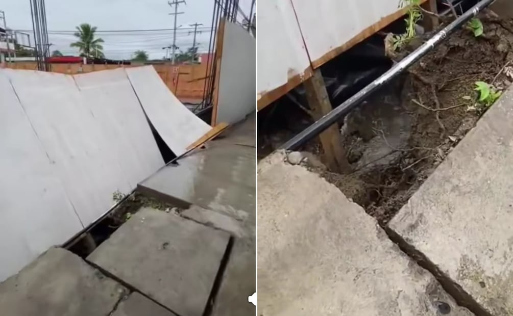 Vecinos de Aviación Civil alertan por grietas y desprendimiento de tierra en Huejutla | Fotos: especiales