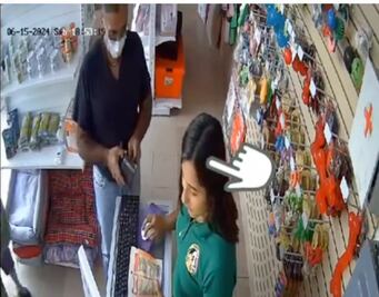 Captan intento de fraude de sujeto junto con su nieto en tienda de Tizayuca