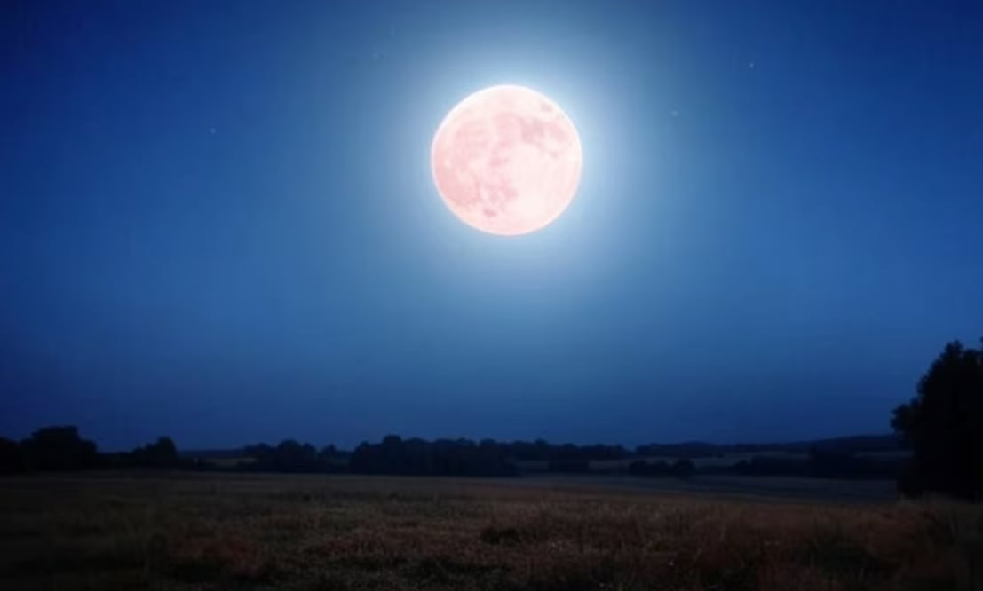 La Luna Rosa es uno de los fenómenos astronómicos más esperados del año. Foto: IA