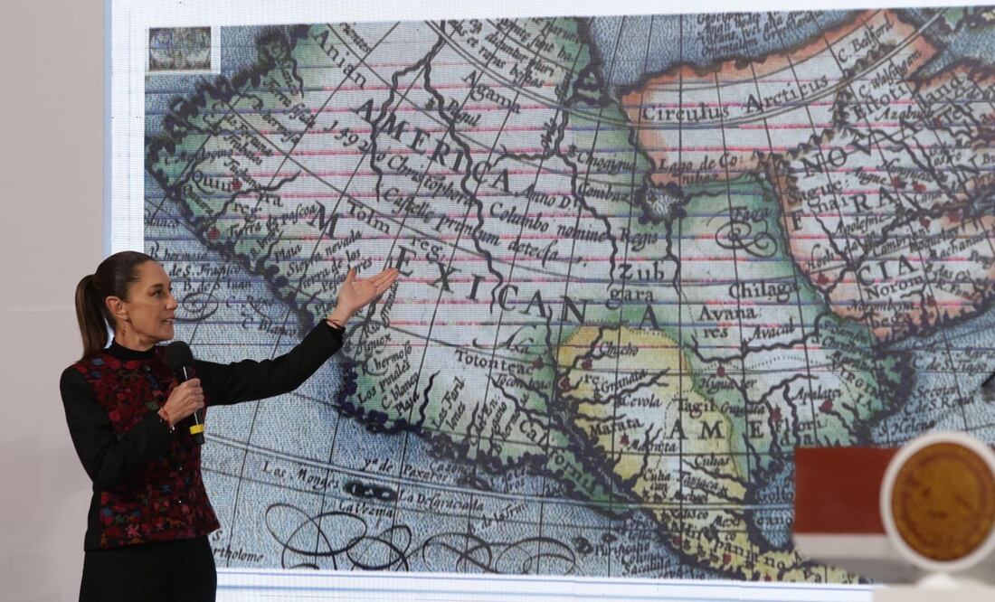 La presidenta Claudia Sheinbaum durante la conferencia matutina desde Palacio Nacional. Foto: Agencia EL UNIVERSAL/Carlos Mejía/RDB.