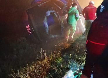 Seis lesionados tras volcadura de autobús en la autopista San Luis Potosí–Ciudad Valles