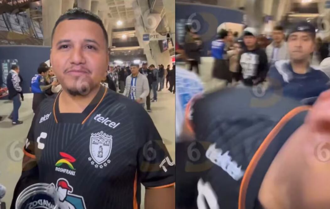 Aficionado de Pachuca fue golpeado en el estadio del Monterrey; ya fue identificado el agresor - Fotos: Capturas de pantalla