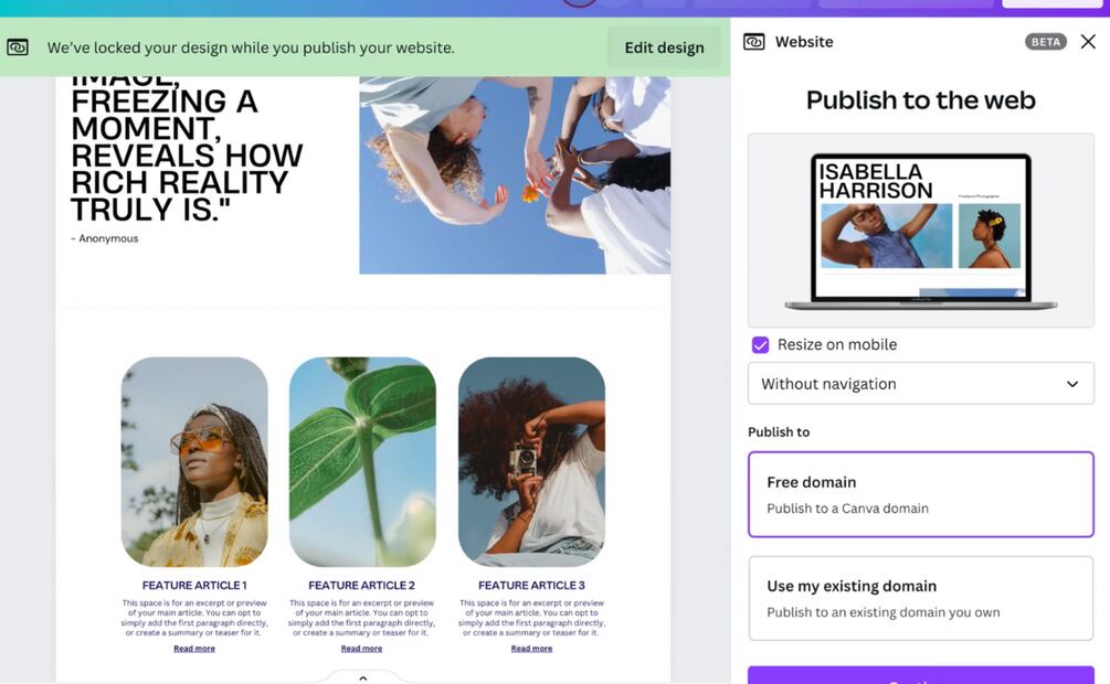 Canva abre el mundo de la IA a los estudiantes | Captura de pantalla