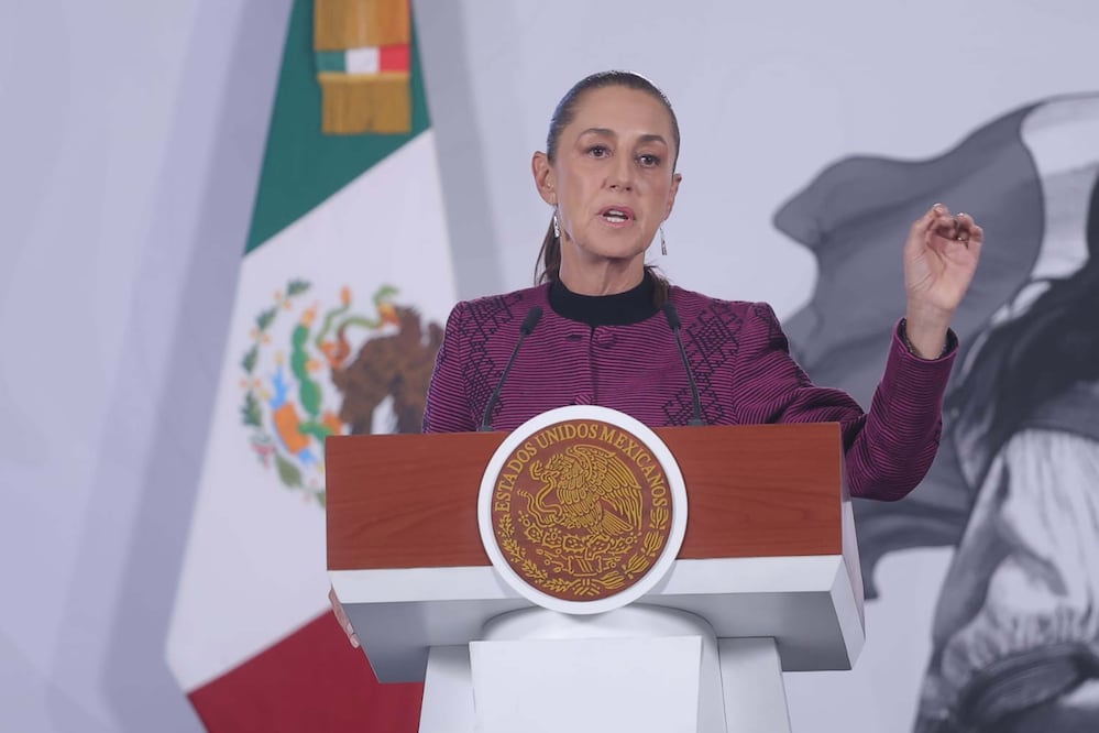 La presidenta Claudia Sheinbaum durante su conferencia matutina desde Palacio Nacional. Foto: Agencia EL UNIVERSAL/Gabriel Pano/RDB.