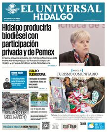 Portada El Universal Hidalgo 8/12/25