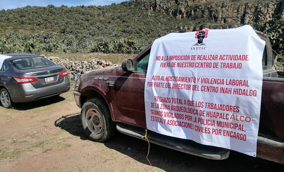 Trabajadores  de Huapalcalco también manifiestan su inconformidad 
Foto: Grisel Lira