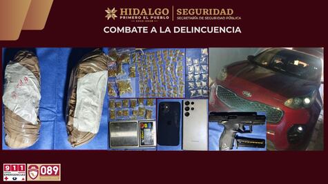 Operativo en Mineral de la Reforma deja cuatro detenidos y más de mil 800 dosis de droga aseguradas