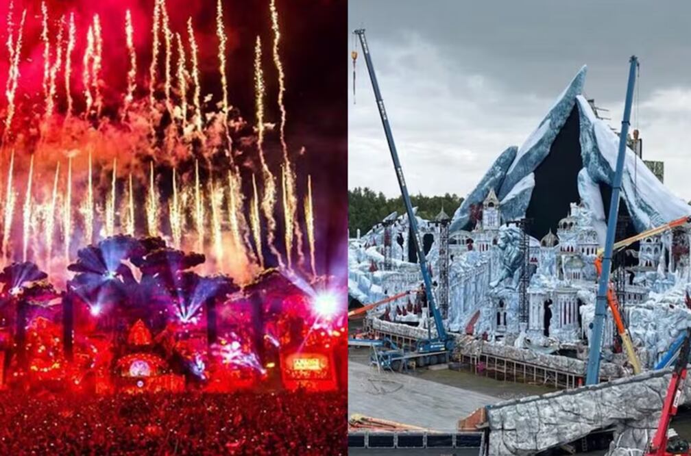 El escenario principal de Tomorrowland, uno de los festivales de música electrónica más importantes del mundo, se incendió la tarde de este miércoles. Foto: Archivo / EL UNIVERSAL y redes sociales