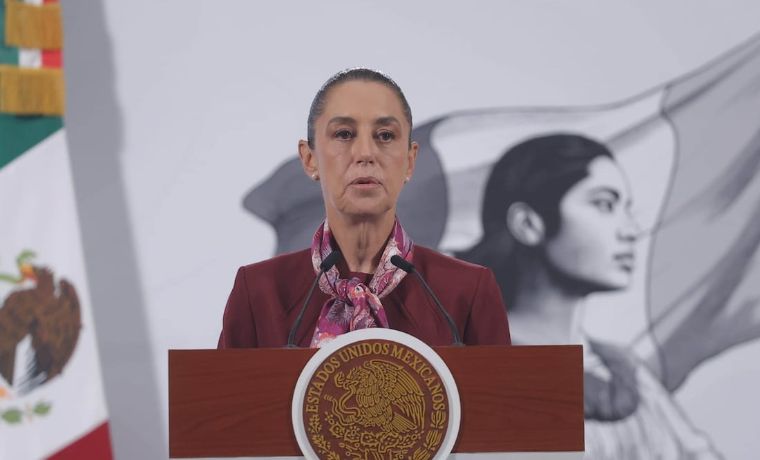 La presidenta Claudia Sheinbaum durante su conferencia matutina desde Palacio Nacional. Foto: Agencia EL UNIVERSAL/Gabriel Pano/RDB.