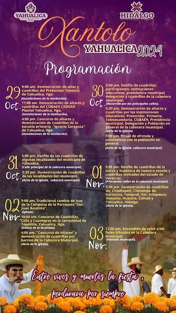 Programa de actividades Xantolo Yahualica