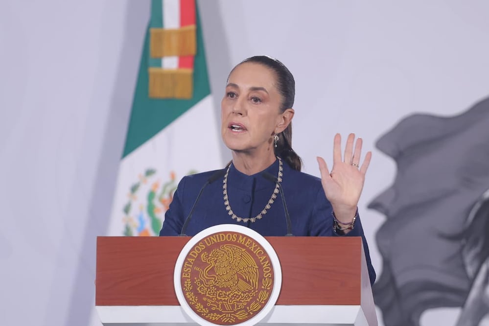 La presidenta Claudia Sheinbaum durante su conferencia matutina desde Palacio Nacional. Foto: Agencia EL UNIVERSAL/Gabriel Pano/RDB.