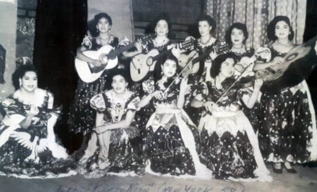 Las integrantes del Mariachi Femenil Estrellas de México fueron las primeras en su tipo, en presentarse en la ciudad de Nueva York, Estados Unidos, en 1958. Colección particular, cortesía.