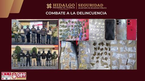 Cateos simultáneos en Tulancingo dejan dos detenidos y el aseguramiento de droga y vehículos