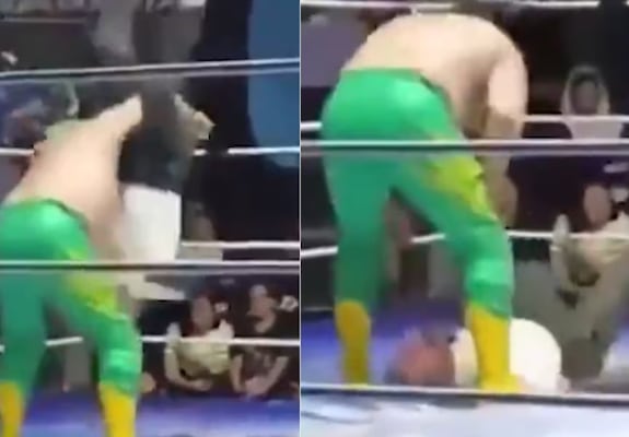 Nuevas imágenes muestran el momento del castigo a "El Búho" durante función de lucha libre en Hidalgo