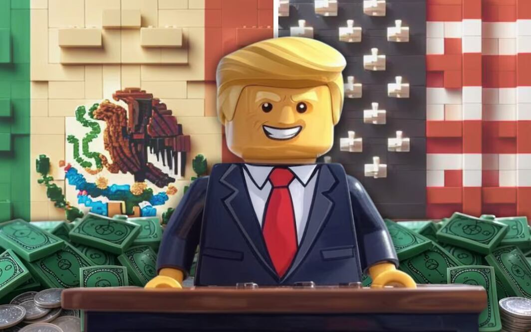 Donald Trump impuso aranceles del 25% a productos mexicanos. Te explicamos paso a paso cómo funciona esta medida. | Ilustración: Generada con inteligencia artificial.