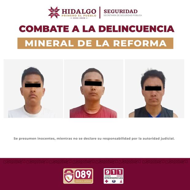 Detienen a tres implicados en violento robo a vivienda en Mineral de la Reforma | Fotos: SSPH
