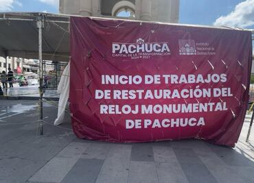 Restauración del Reloj Monumental de Pachuca avanza 50% en su primera fase