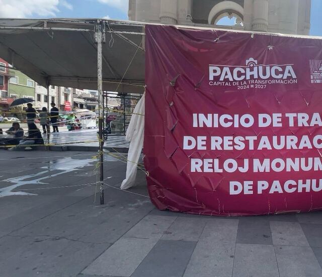 Restauración del Reloj Monumental de Pachuca avanza 50% en su primera fase