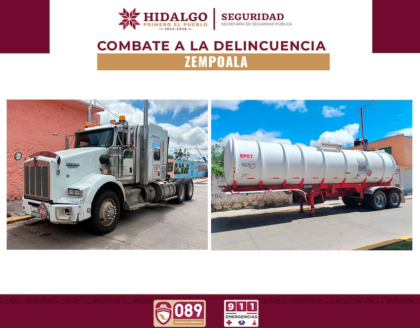 Accidente en Zempoala destapa traslado irregular de gasolina | Foto: SSPH