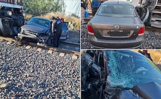 Embiste el tren a un vehículo y muere una persona 