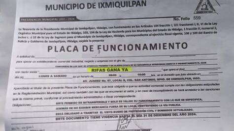 Revocan licencias de Rifas Gana Ya en Ixmiquilpan por presuntas irregularidades