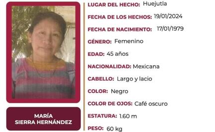Intensifican búsqueda de María Sierra en Huejutla